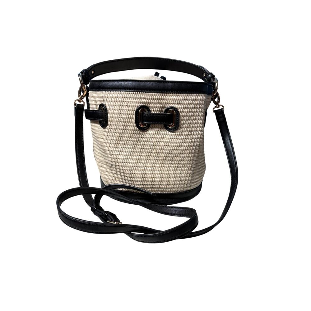 Mali + Lili "Gina" Straw Bucket Bag/Crossbody